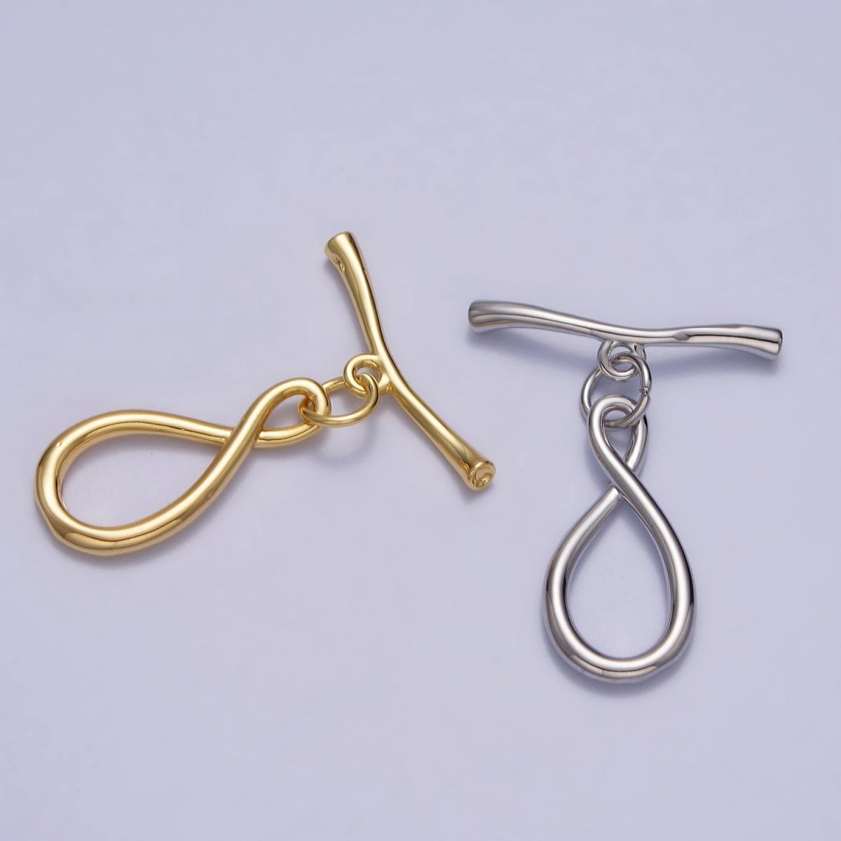 Infinity Coiled Geometric Toggle Clasps Jewelry Closure in Gold & Silver | Z-082 Z-083