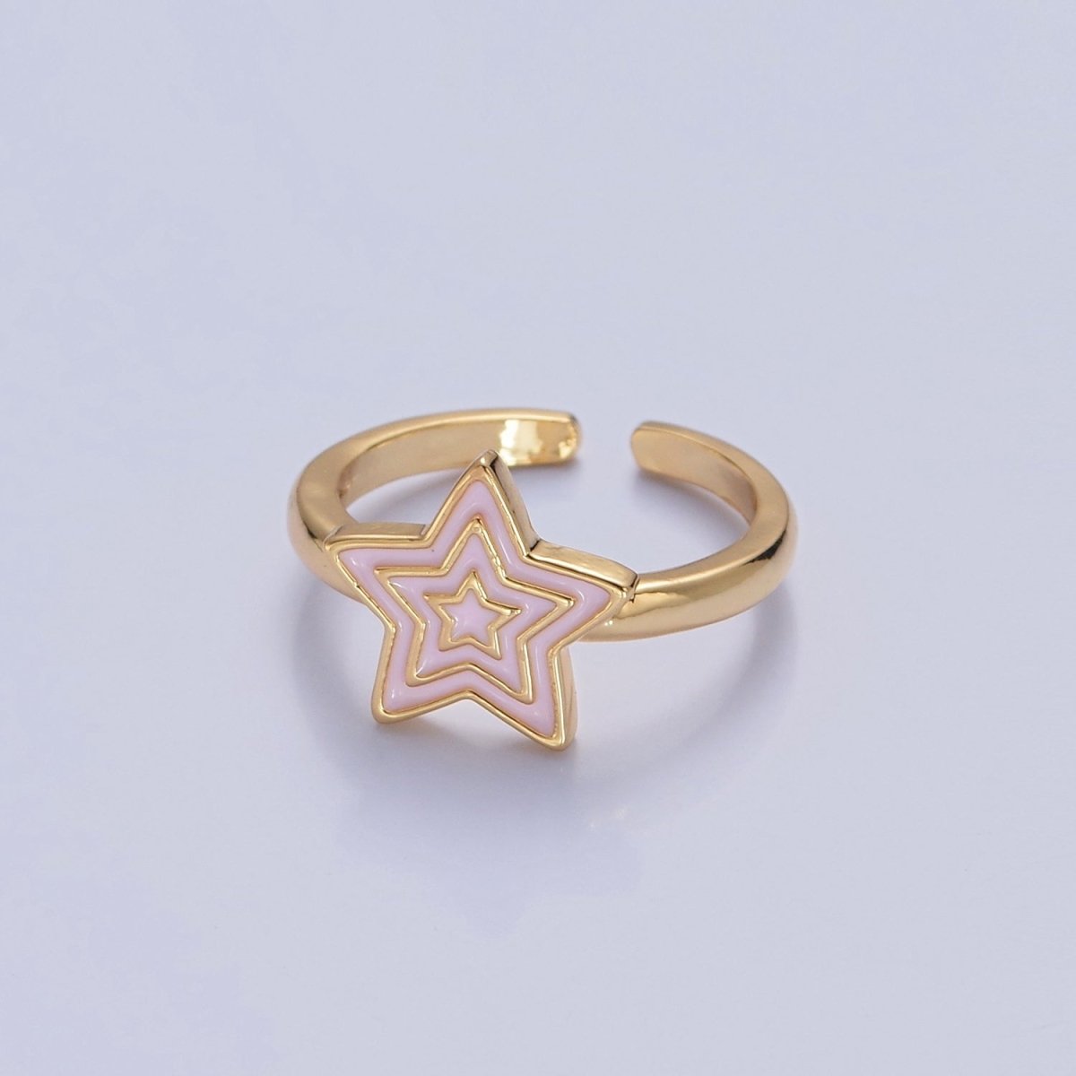 Kawaii Star Ring for Kids Jewelry Open Adjustable Ring O-2212 O-2213 O-2214