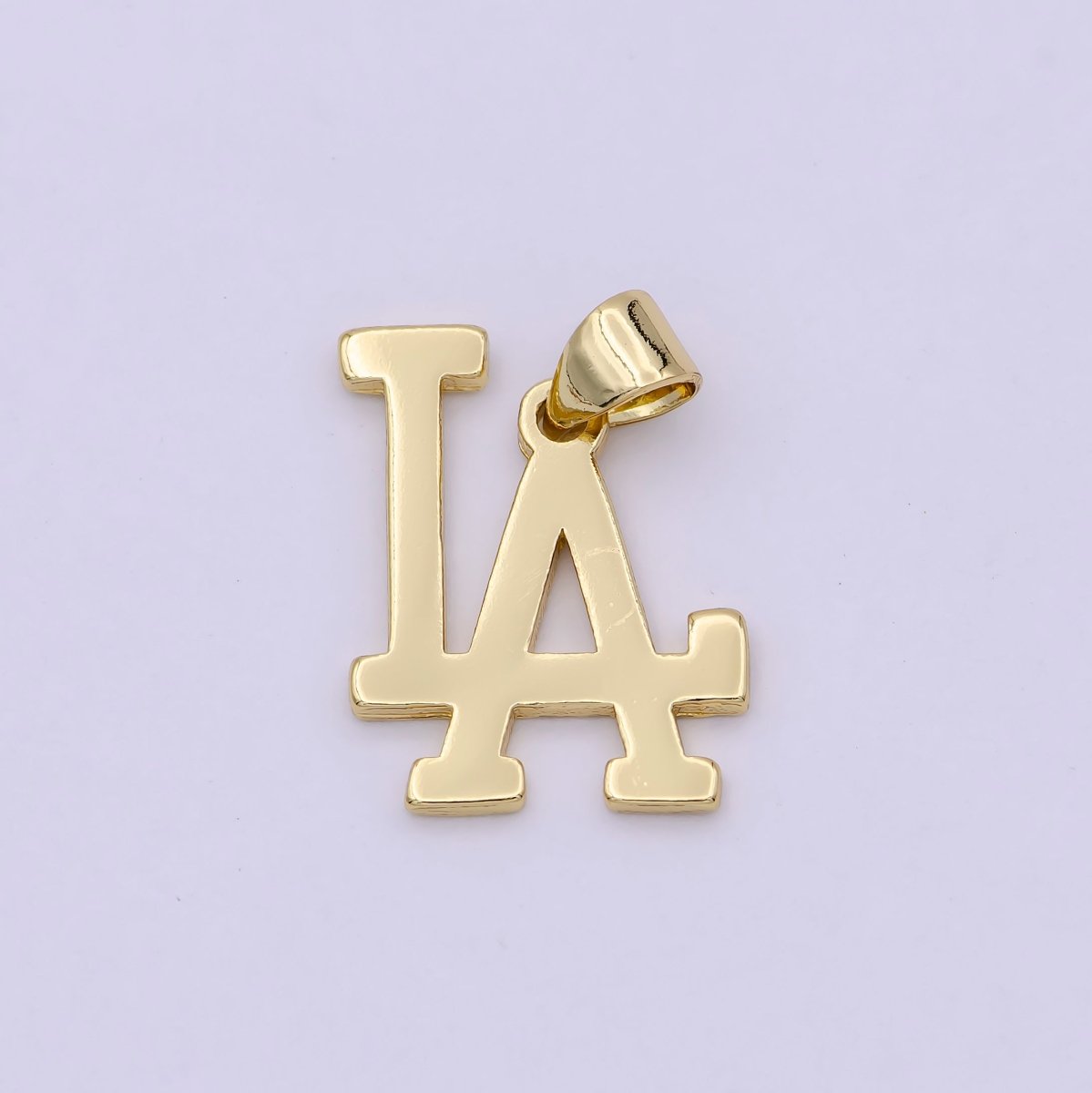 LA Charm Necklace | Los Angeles Pendant | So Cal | LA Gifts For Her Him | LA Initial | Silver Baseball Charm H-481 H-482