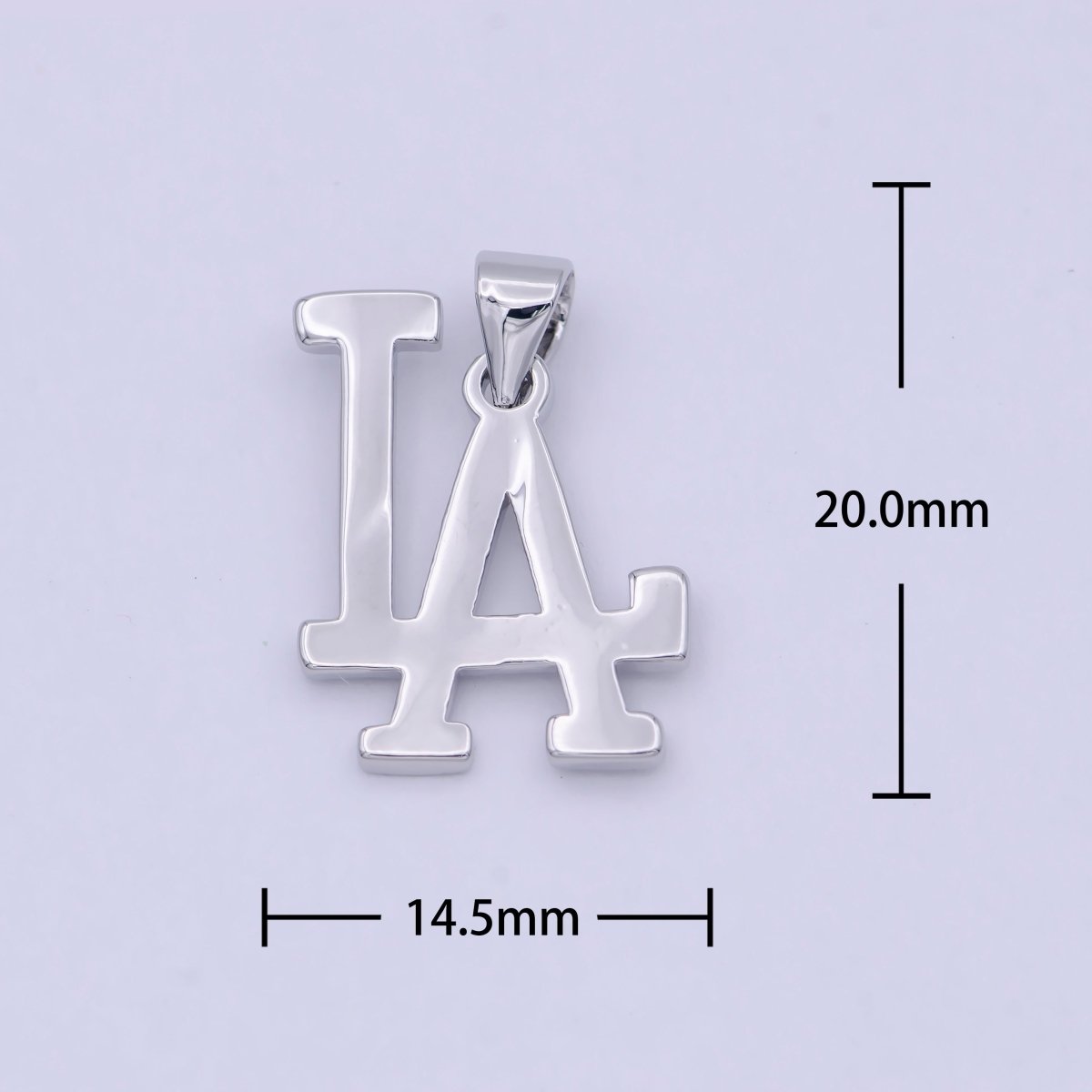 LA Charm Necklace | Los Angeles Pendant | So Cal | LA Gifts For Her Him | LA Initial | Silver Baseball Charm H-481 H-482