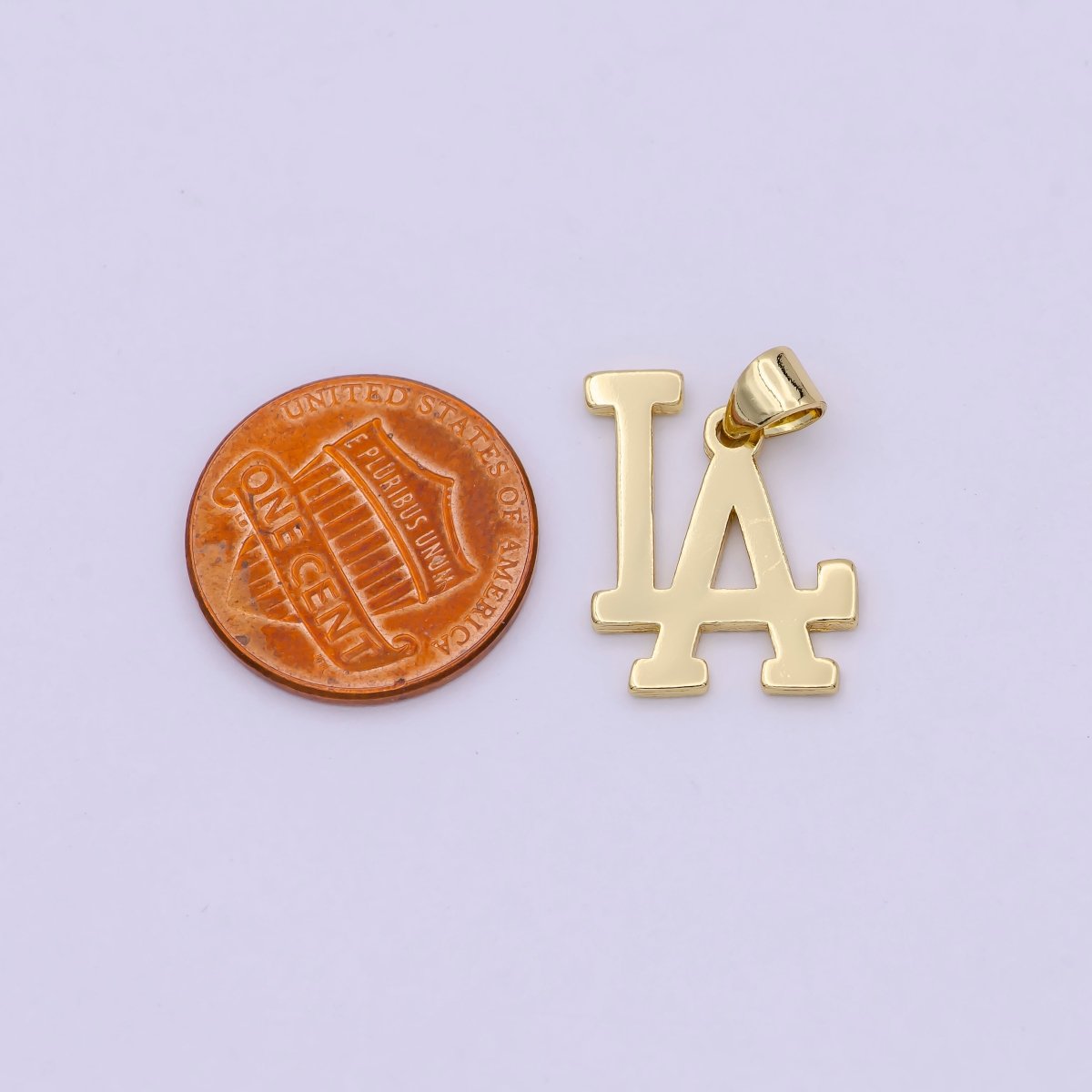LA Charm Necklace | Los Angeles Pendant | So Cal | LA Gifts For Her Him | LA Initial | Silver Baseball Charm H-481 H-482