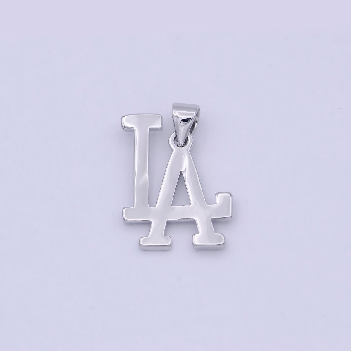 LA Charm Necklace | Los Angeles Pendant | So Cal | LA Gifts For Her Him | LA Initial | Silver Baseball Charm H-481 H-482