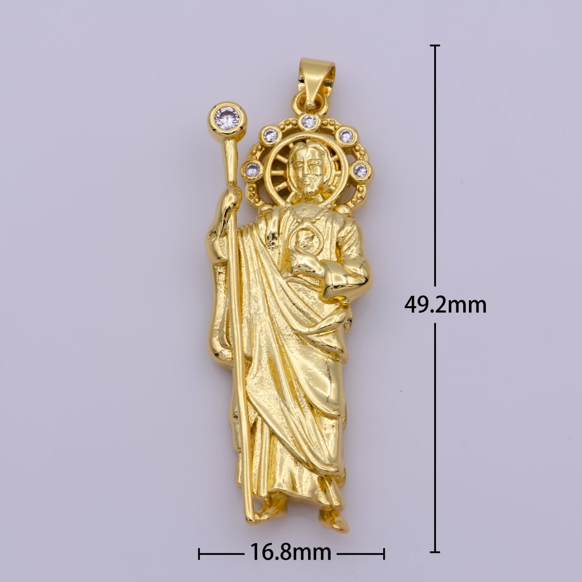 Large Gold St Jude Pendant San Judas Tadeo Medalla Charm medallion Patron Saint of Hopeless Cause Rosary Necklace Jewelry Supply N-1338 N-1339