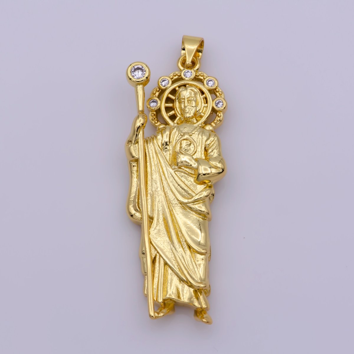 Large Gold St Jude Pendant San Judas Tadeo Medalla Charm medallion Patron Saint of Hopeless Cause Rosary Necklace Jewelry Supply N-1338 N-1339