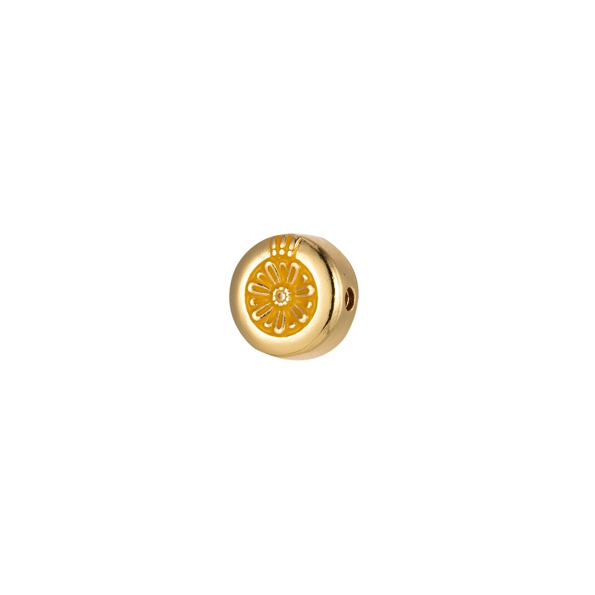 Large Hole Round Daisy Charm for Necklace Pendant Pave Beads, Flower Big Hole Spacer Beads, Large Hole Spacer Dangle Charm B-531 to B-538