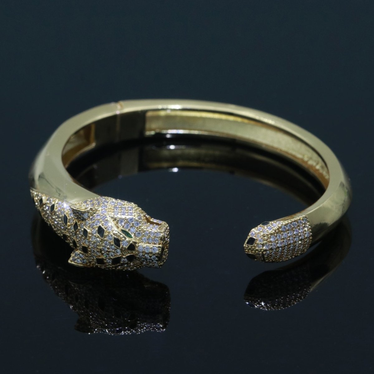 Leopard Bracelet Gold Filled Women Bangle Bracelet with Zircon Panther Bracelet For Women Fashion Jewelry Wholesale | WA-145 Clearance Pricing - DLUXCA