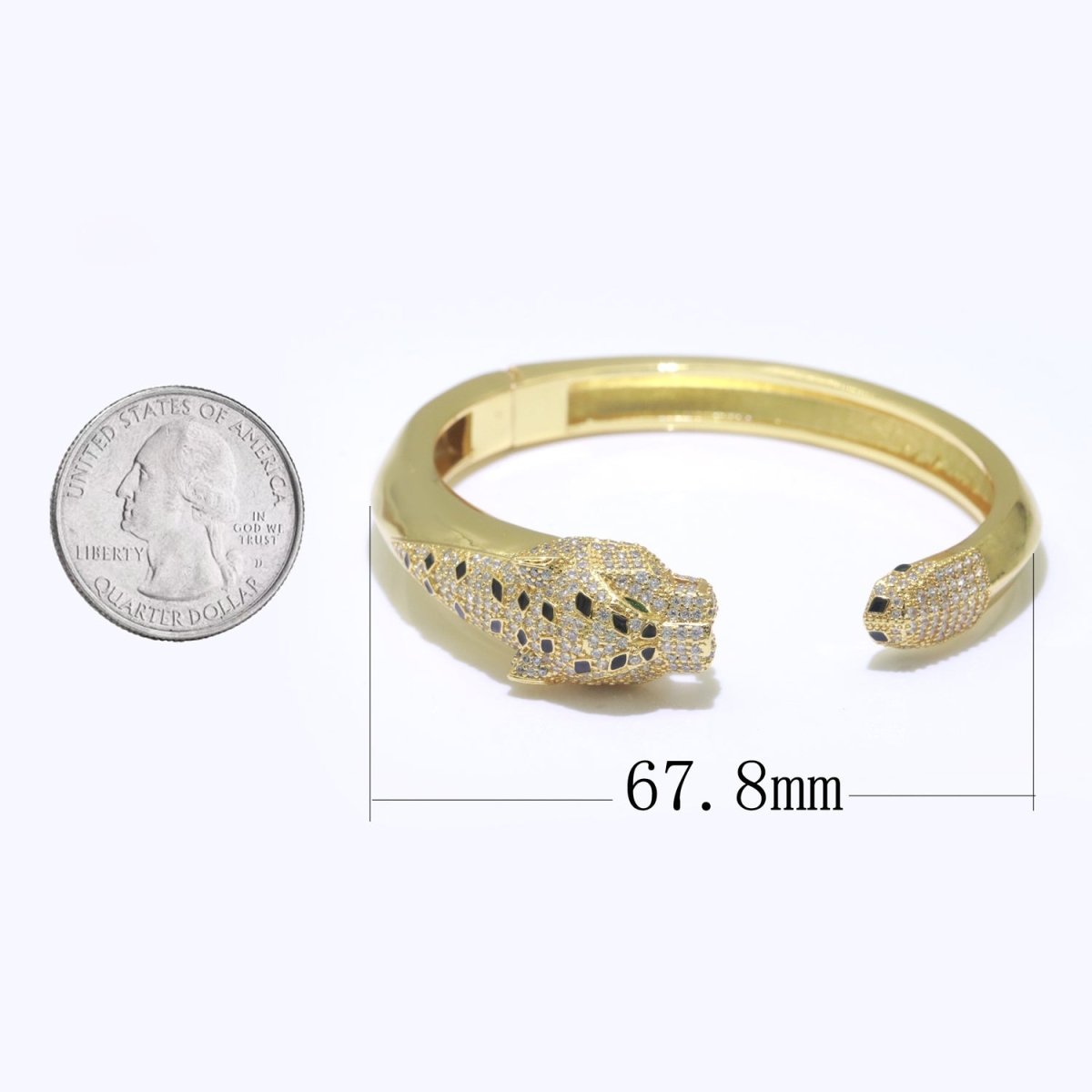 Leopard Bracelet Gold Filled Women Bangle Bracelet with Zircon Panther Bracelet For Women Fashion Jewelry Wholesale | WA-145 Clearance Pricing - DLUXCA