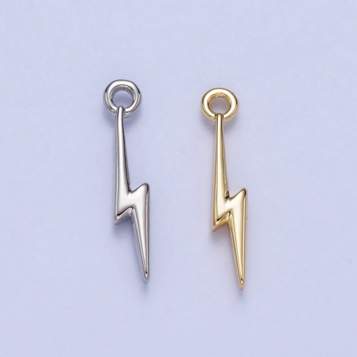 Lightning Bolt Storm Thunder Mini Charm in Gold & Silver | AC-052