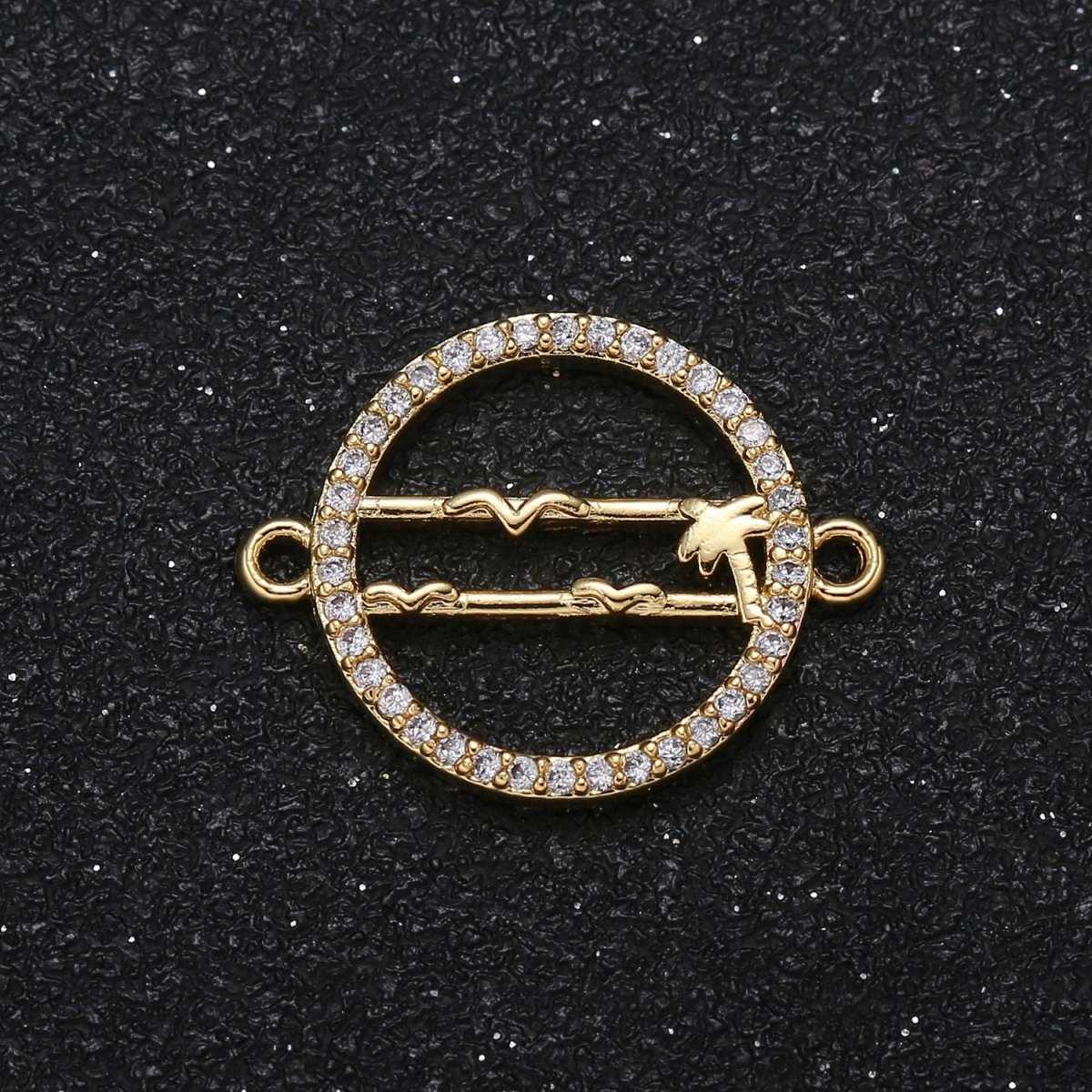 Line of Beach Ocean Nature CZ Nature Micro Pave Connectors Supply Component GP-003
