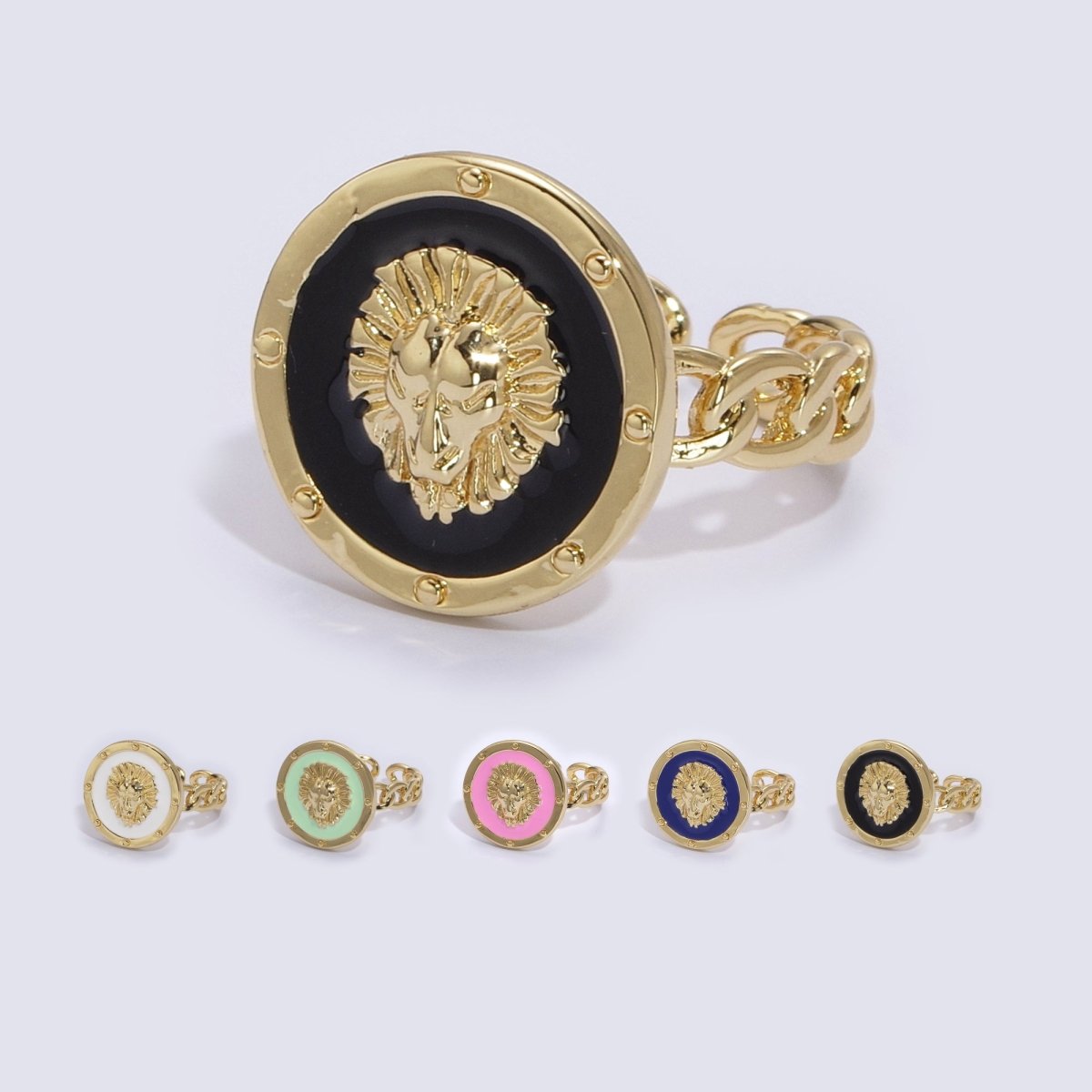 Lion ring, trendy ring, Enamel Leo ring, Adjustable Open Ring Lion King ring Open Adjustable U-055~U-059