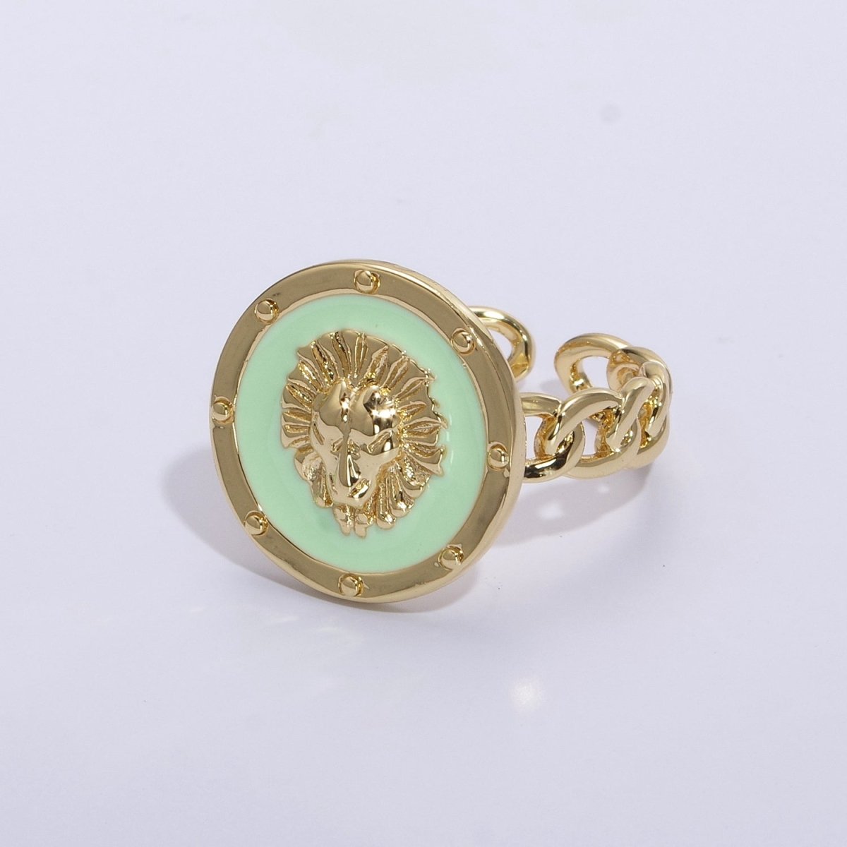 Lion ring, trendy ring, Enamel Leo ring, Adjustable Open Ring Lion King ring Open Adjustable U-055~U-059