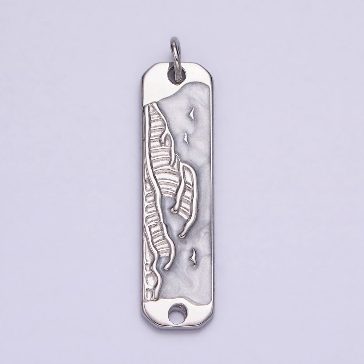 Long Bar Ocean Charm Silver Gold Beach Wave Earth Day Necklace Pendant AC573 AC574 AC575 AC576