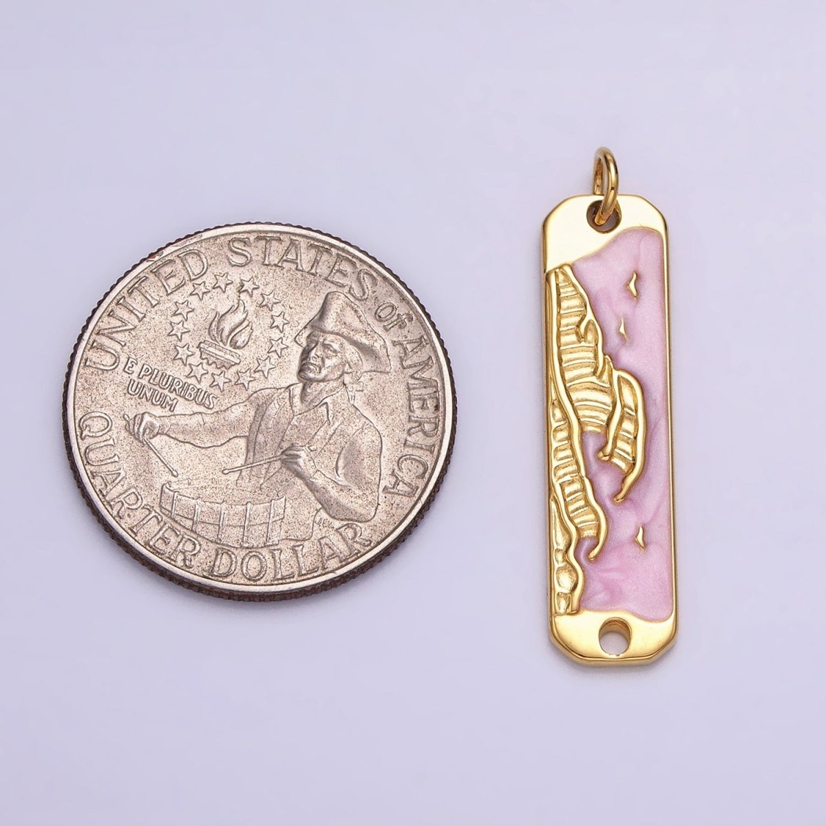 Long Bar Ocean Charm Silver Gold Beach Wave Earth Day Necklace Pendant AC573 AC574 AC575 AC576
