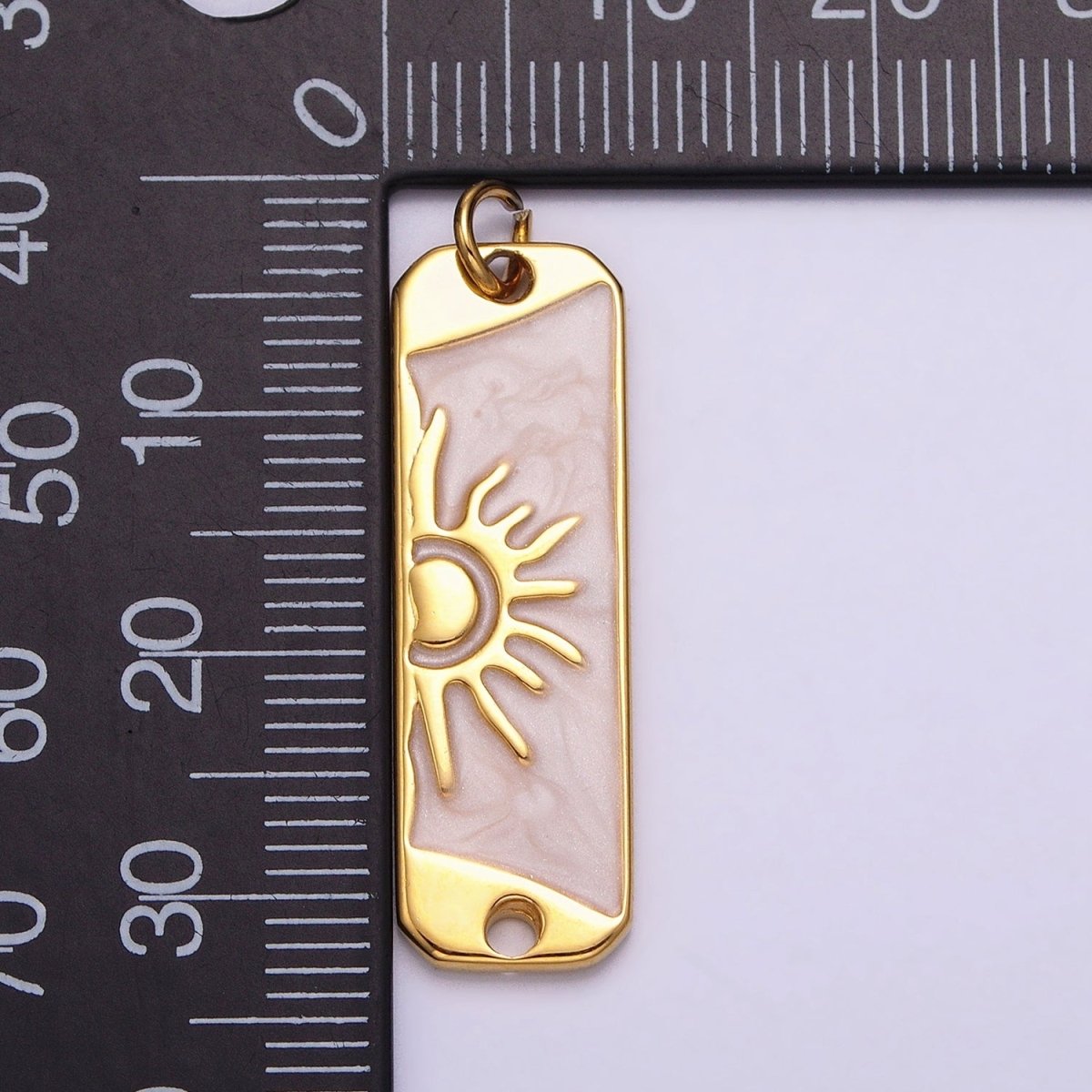 Long Bar Sun Charm Silver Gold Sun Rise Good Morning Earth Day Necklace Pendant AC581 AC582 AC583 AC584