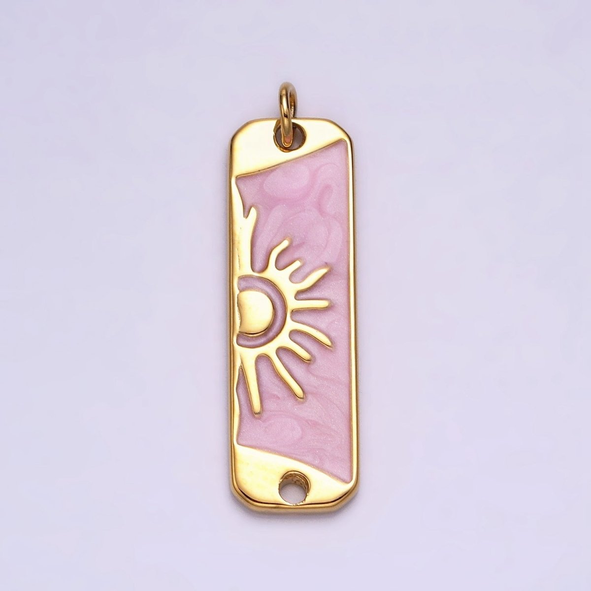 Long Bar Sun Charm Silver Gold Sun Rise Good Morning Earth Day Necklace Pendant AC581 AC582 AC583 AC584