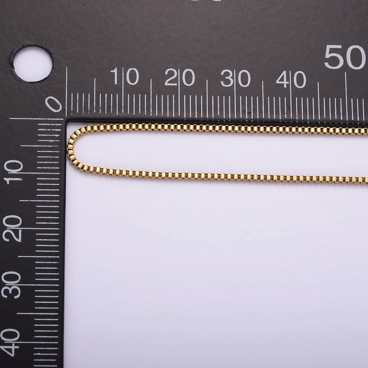 Long Box Chain Necklace Gold Box Chain Stainless Chain 23.5 inch | WA-2359 - DLUXCA