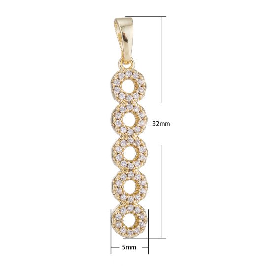 Simple Gold Filled Cubic Zircon Pendant Charm H-460