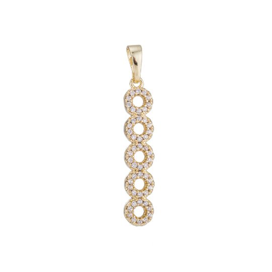 Simple Gold Filled Cubic Zircon Pendant Charm H-460