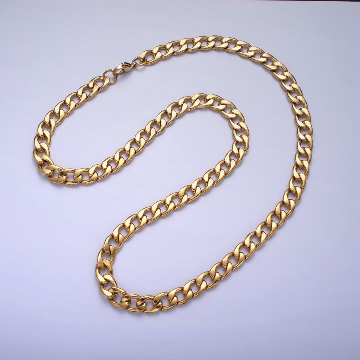 Long Gold Miami Cuban Curb Chain Necklace Stainless Steel 8.5mm Thick Men's Chain 23.5 inch Necklace | WA-1589 WA-1590 Clearance Pricing