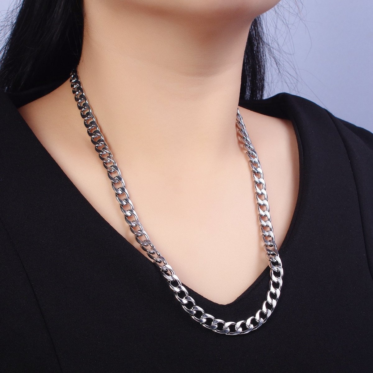 Long Gold Miami Cuban Curb Chain Necklace Stainless Steel 8.5mm Thick Men's Chain 23.5 inch Necklace | WA-1589 WA-1590 Clearance Pricing