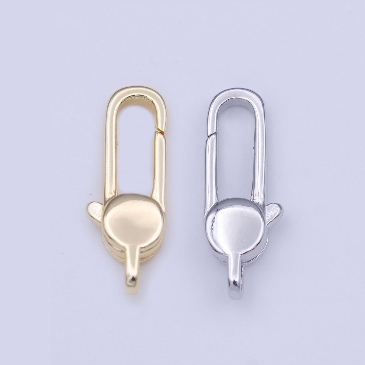 Long Gold Parrot Claw Clasp / Silver Oval lobster clasp 18x7mm K-246 K-287