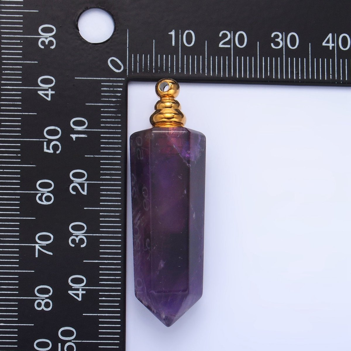 Long Pointed Crystal Vial Perfume Bottle Charm Rose Quartz Amethyst Aventurine Gemstone Essential Oil Bottle Pendant
