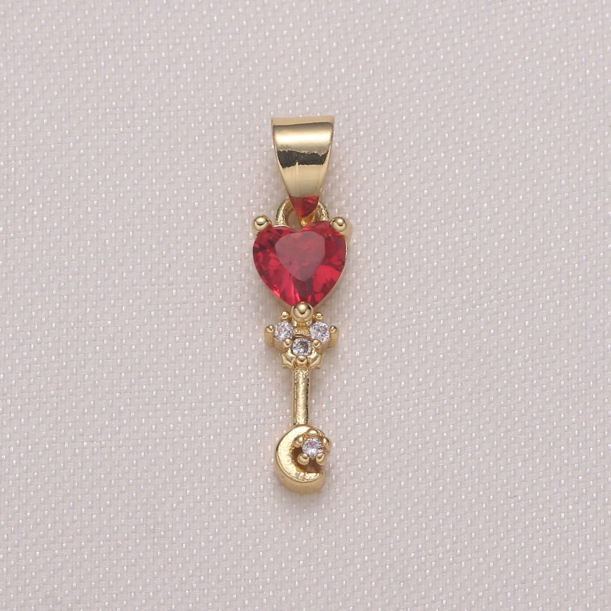 Love Cupid Stick Crystal Heart Golden Tiny Crescent Charms CZ Love Valentine Heart Charm Pendant GP-407 GP-588 GP-917