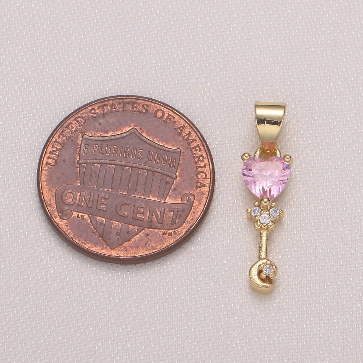 Love Cupid Stick Crystal Heart Golden Tiny Crescent Charms CZ Love Valentine Heart Charm Pendant GP-407 GP-588 GP-917