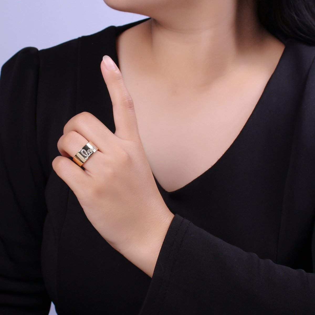 Love Ring, Script Love Ring, Promise Dainty Love Ring, Gold Filled love Ring, Minimalist Stacking Jewelry Gift For Her U-189 U-190