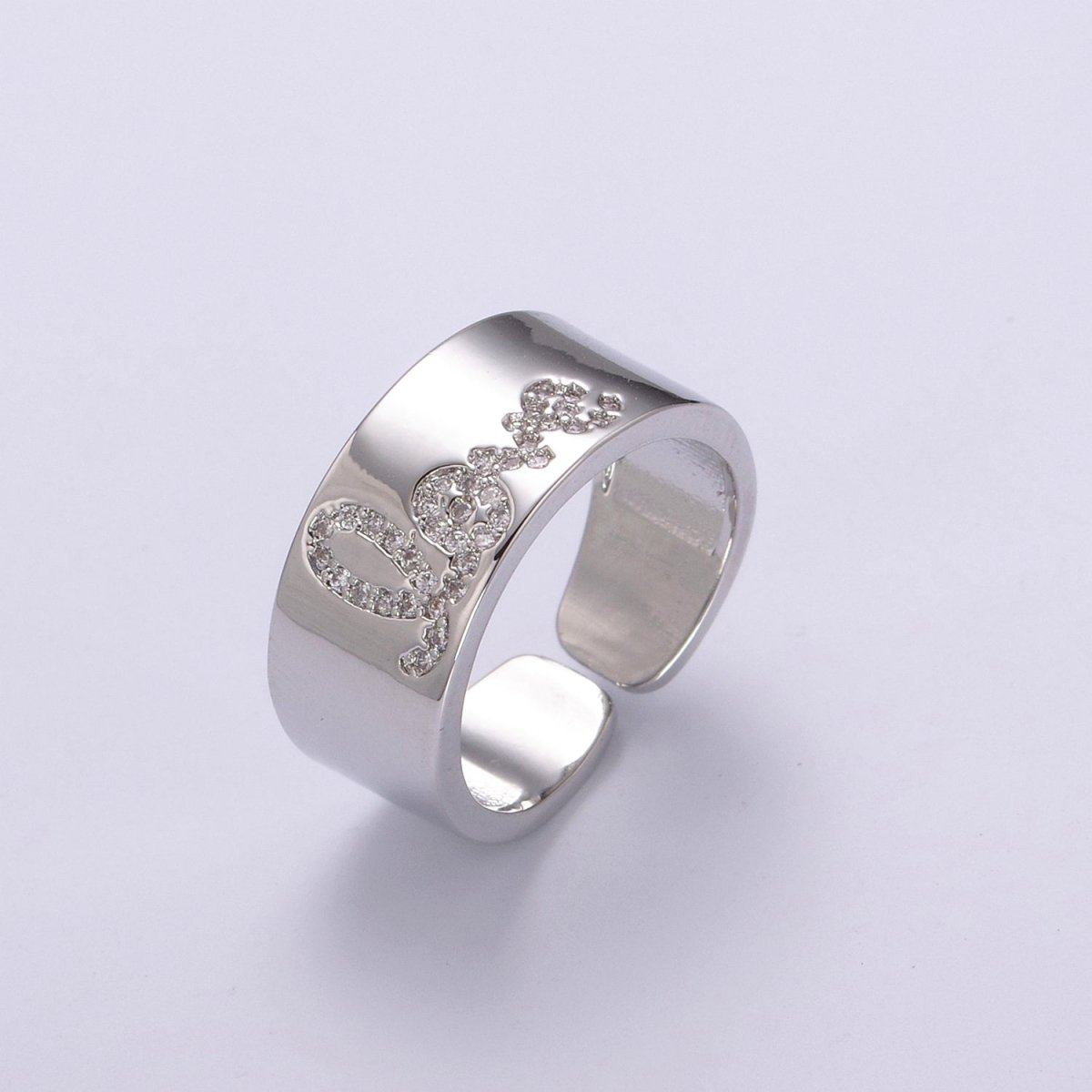 Love Ring, Script Love Ring, Promise Dainty Love Ring, Gold Filled love Ring, Minimalist Stacking Jewelry Gift For Her U-189 U-190