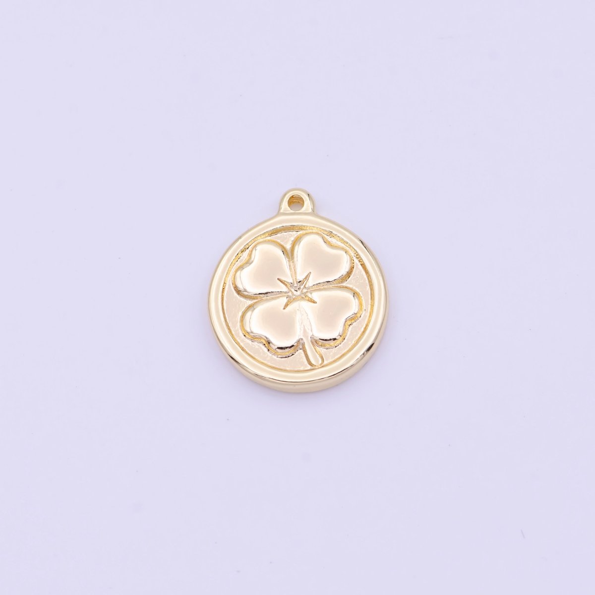 Lucky Clover Quatrefoil Coin Charm in Gold & Silver | D-398 D-453