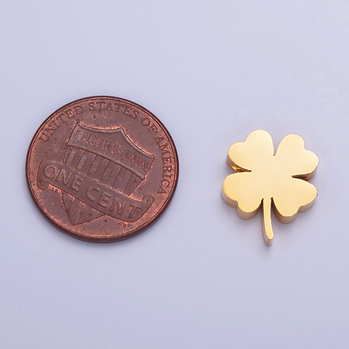 Lucky Clover Stainless Steel Beads. Minimalist Lucky Bead Jewelry Component For DIY Jewelry Making, W-843 W-844