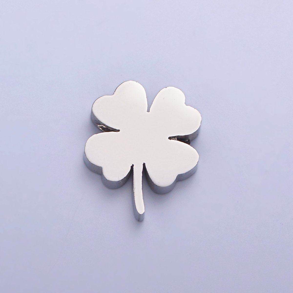 Lucky Clover Stainless Steel Beads. Minimalist Lucky Bead Jewelry Component For DIY Jewelry Making, W-843 W-844