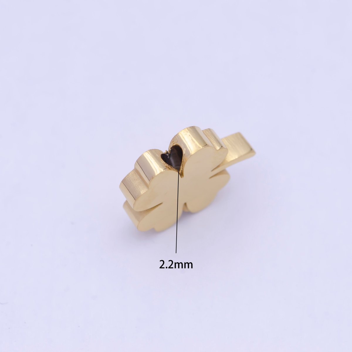 Lucky Clover Stainless Steel Beads. Minimalist Lucky Bead Jewelry Component For DIY Jewelry Making, W-843 W-844