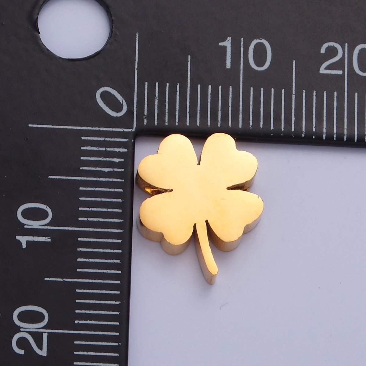 Lucky Clover Stainless Steel Beads. Minimalist Lucky Bead Jewelry Component For DIY Jewelry Making, W-843 W-844