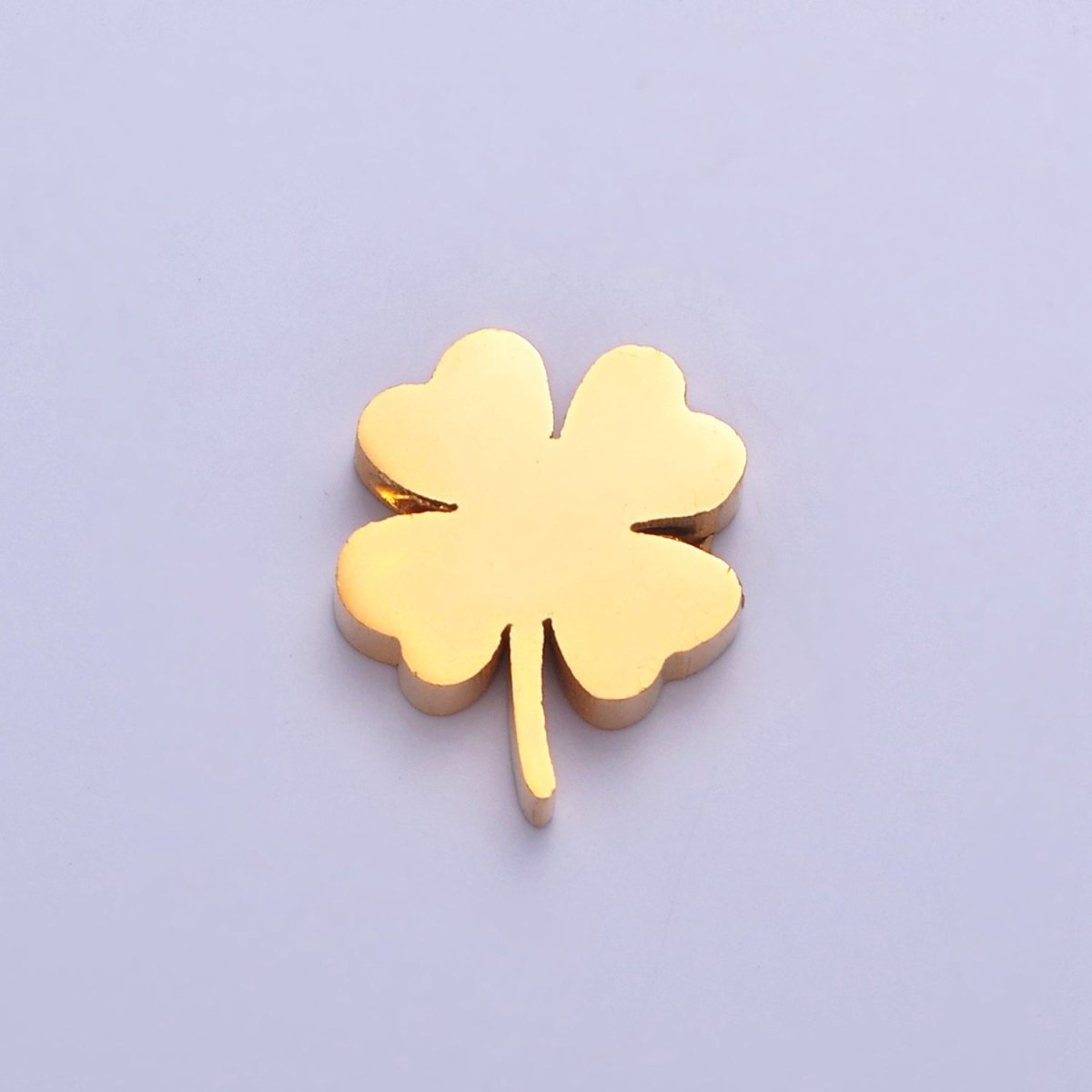 Lucky Clover Stainless Steel Beads. Minimalist Lucky Bead Jewelry Component For DIY Jewelry Making, W-843 W-844