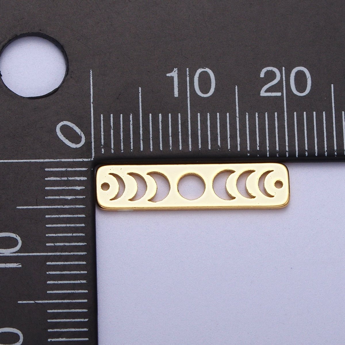 Lunar Crescent Moon Phases Celestial Bar Connector in Gold & Silver | AC054