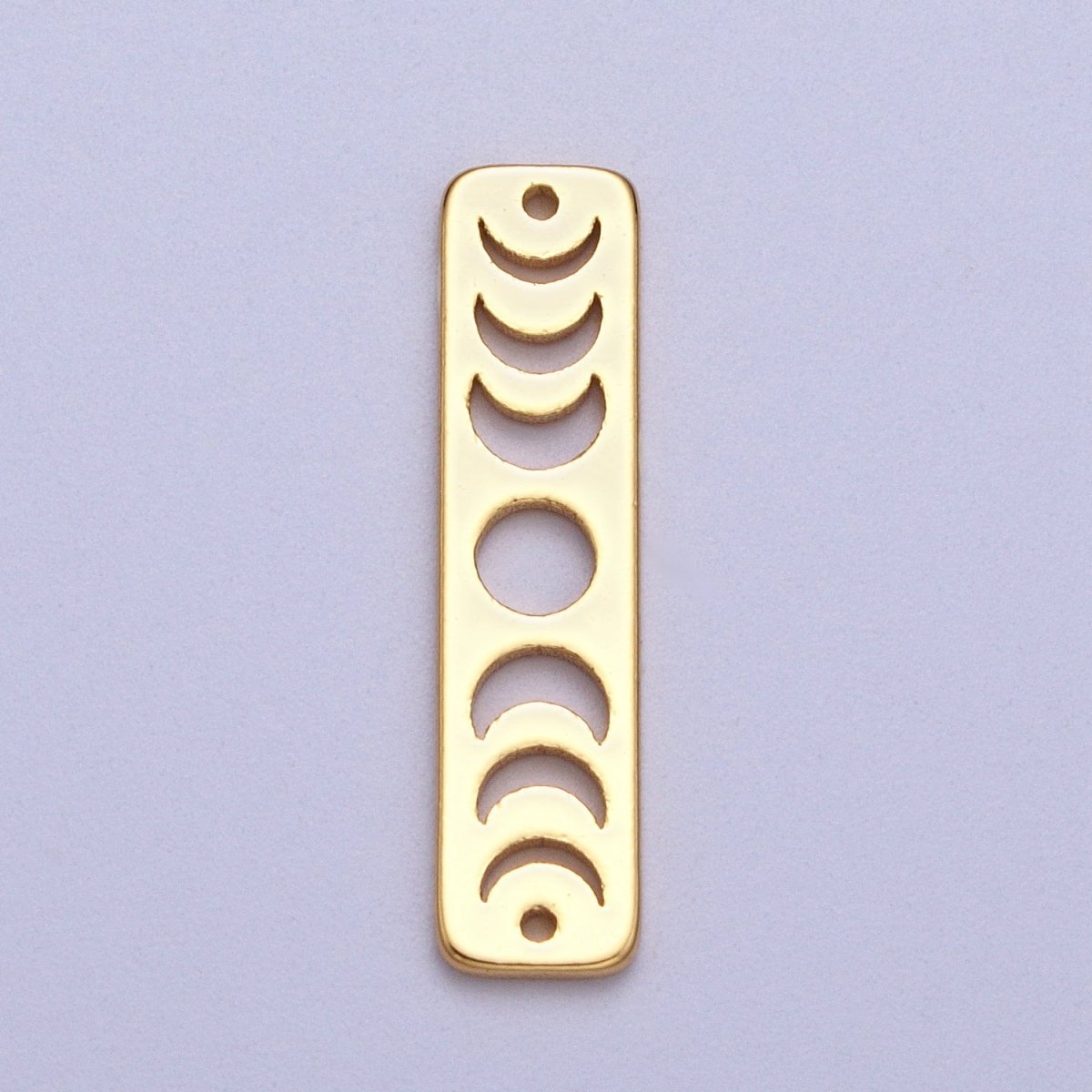 Lunar Crescent Moon Phases Celestial Bar Connector in Gold & Silver | AC054