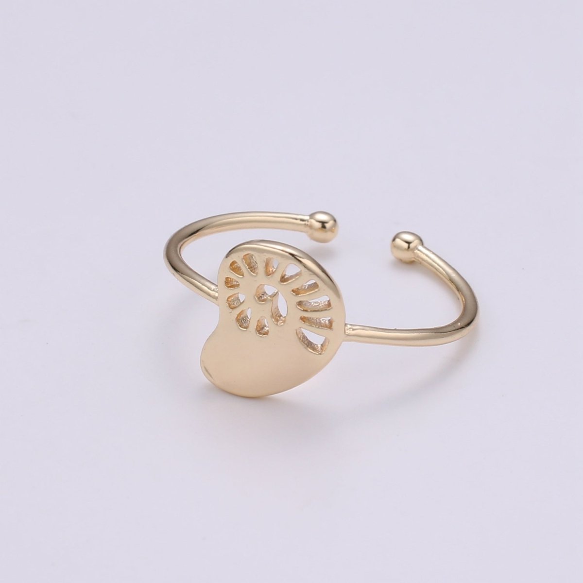 Mango 18k Gold Ring, Adjustable Gold Curb Ring, Simple Fruit Ring, Rip Wave Ring R-265 - DLUXCA