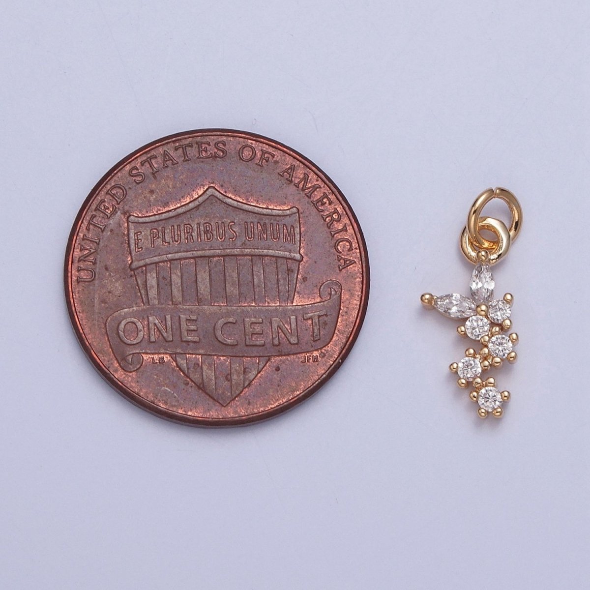 Mariposa Butterfly Flying Trail Clear Cubic Zirconia Charm For DIY Jewelry Making | X-224