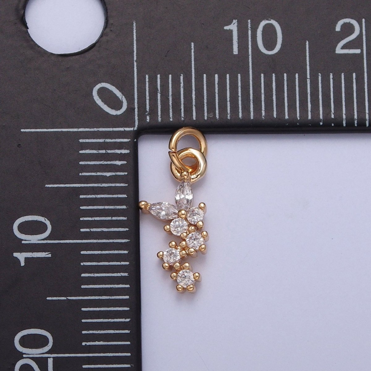 Mariposa Butterfly Flying Trail Clear Cubic Zirconia Charm For DIY Jewelry Making | X-224