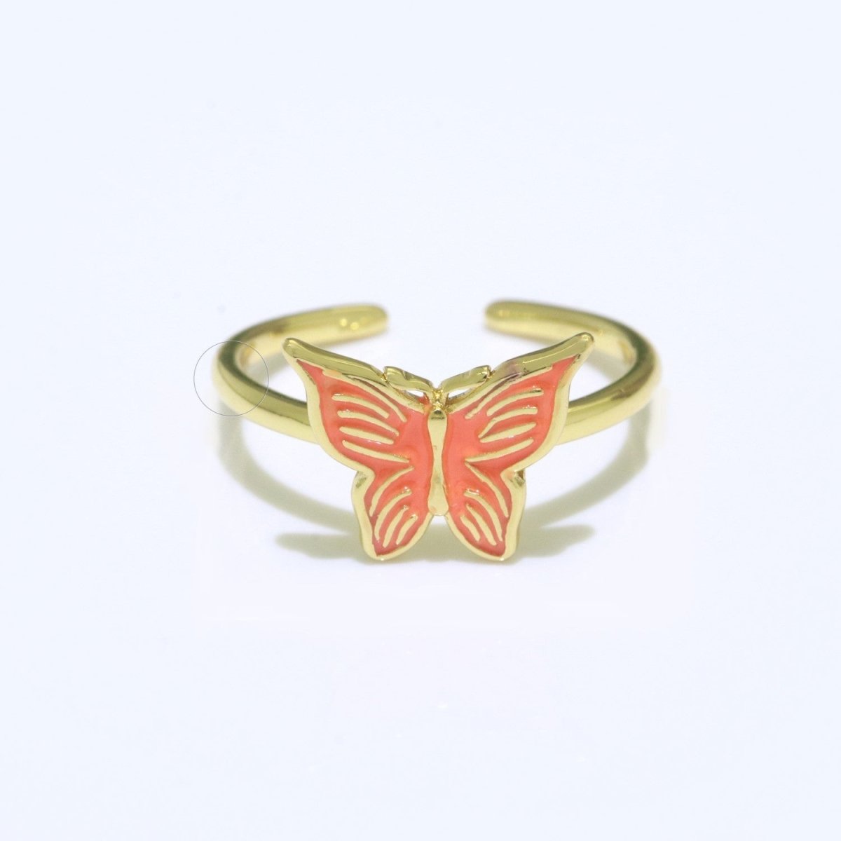 Mariposa Butterfly Ring Enamel Ring Open Adjustable in 14K Gold Filled S-085 ~ S-094