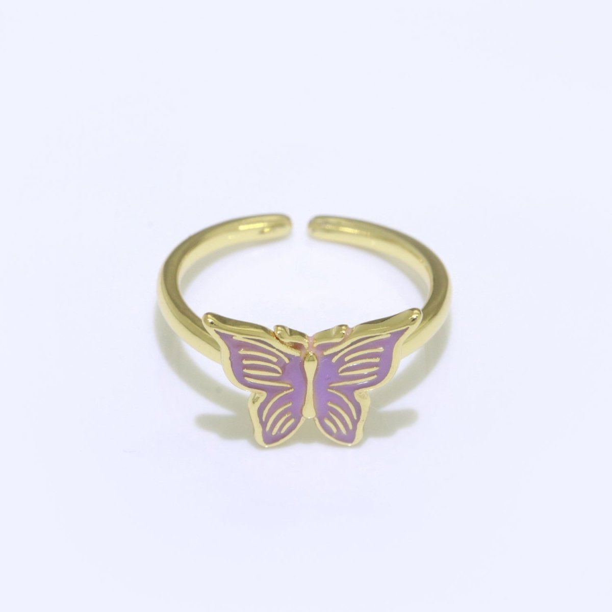 Mariposa Butterfly Ring Enamel Ring Open Adjustable in 14K Gold Filled S-085 ~ S-094