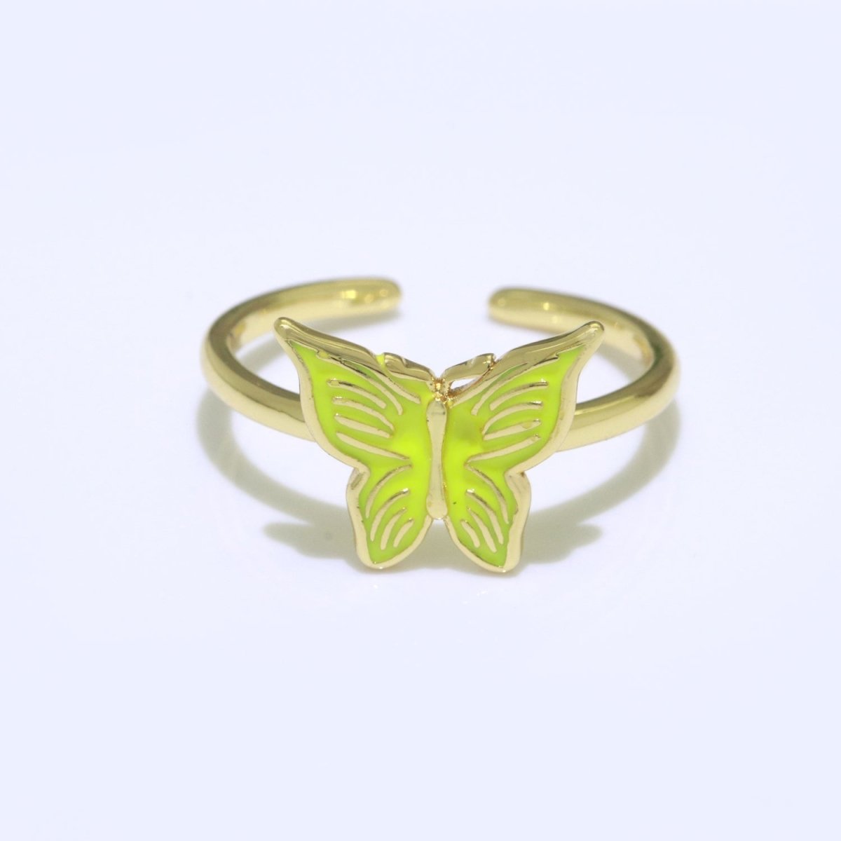 Mariposa Butterfly Ring Enamel Ring Open Adjustable in 14K Gold Filled S-085 ~ S-094