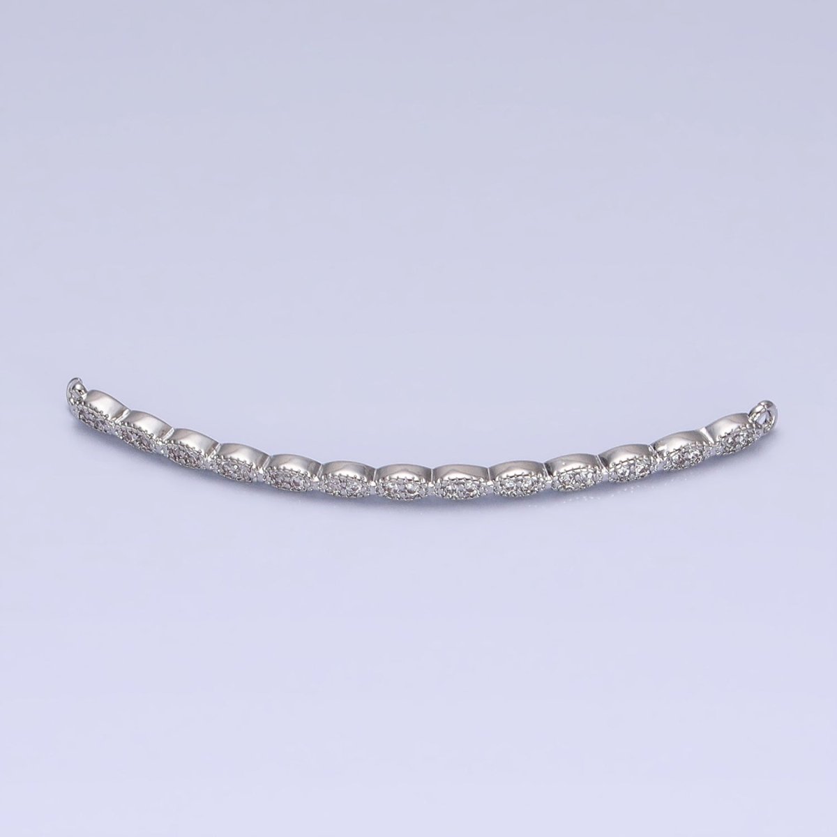 Marquise-Shaped Lined Micro Paved Clear CZ Link Connector in Gold & Silver | Y-853