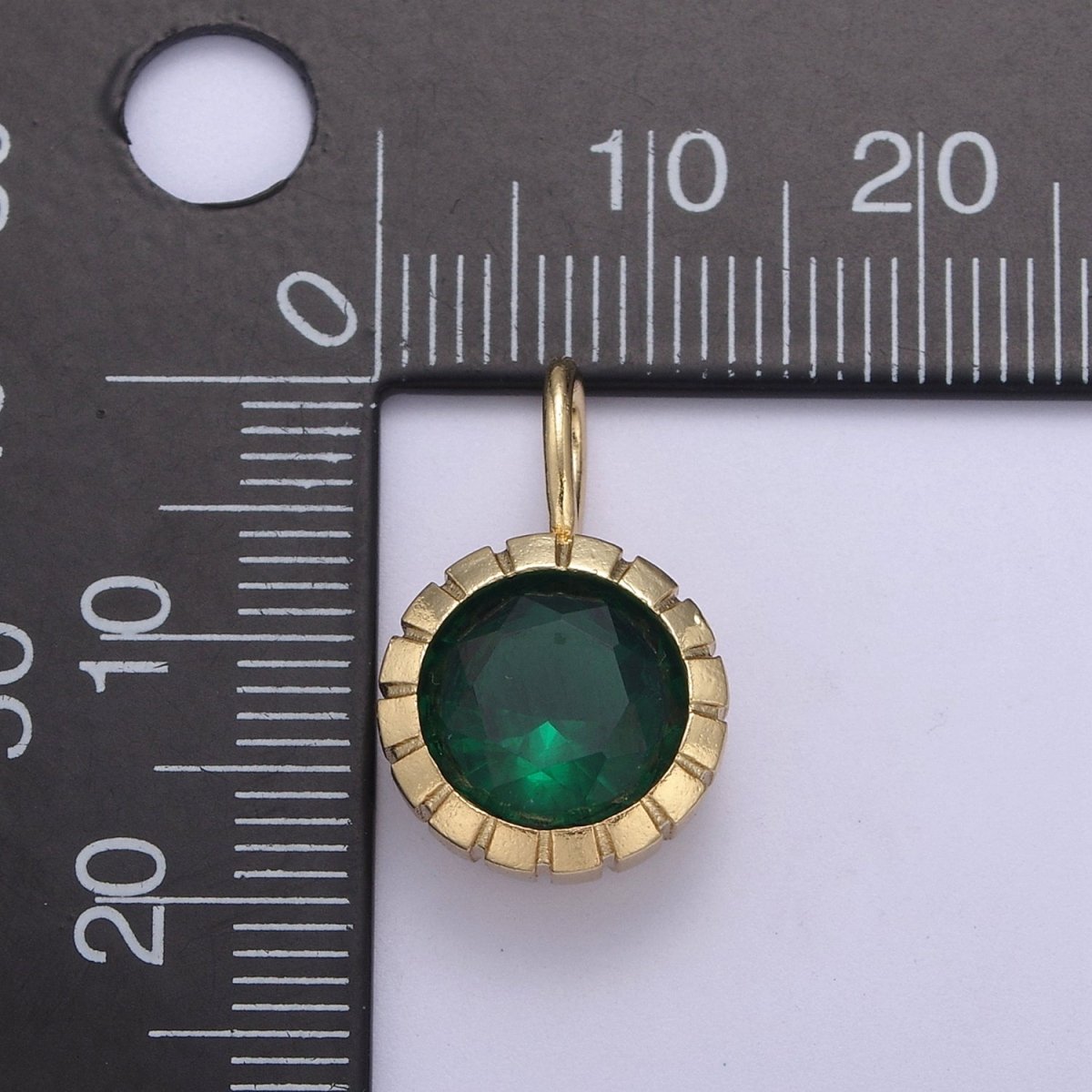 May / June Birthstone Pendant Add on Charm Dainty Cubic CZ Stone for Necklace Bracelet Supply H-495 H-496