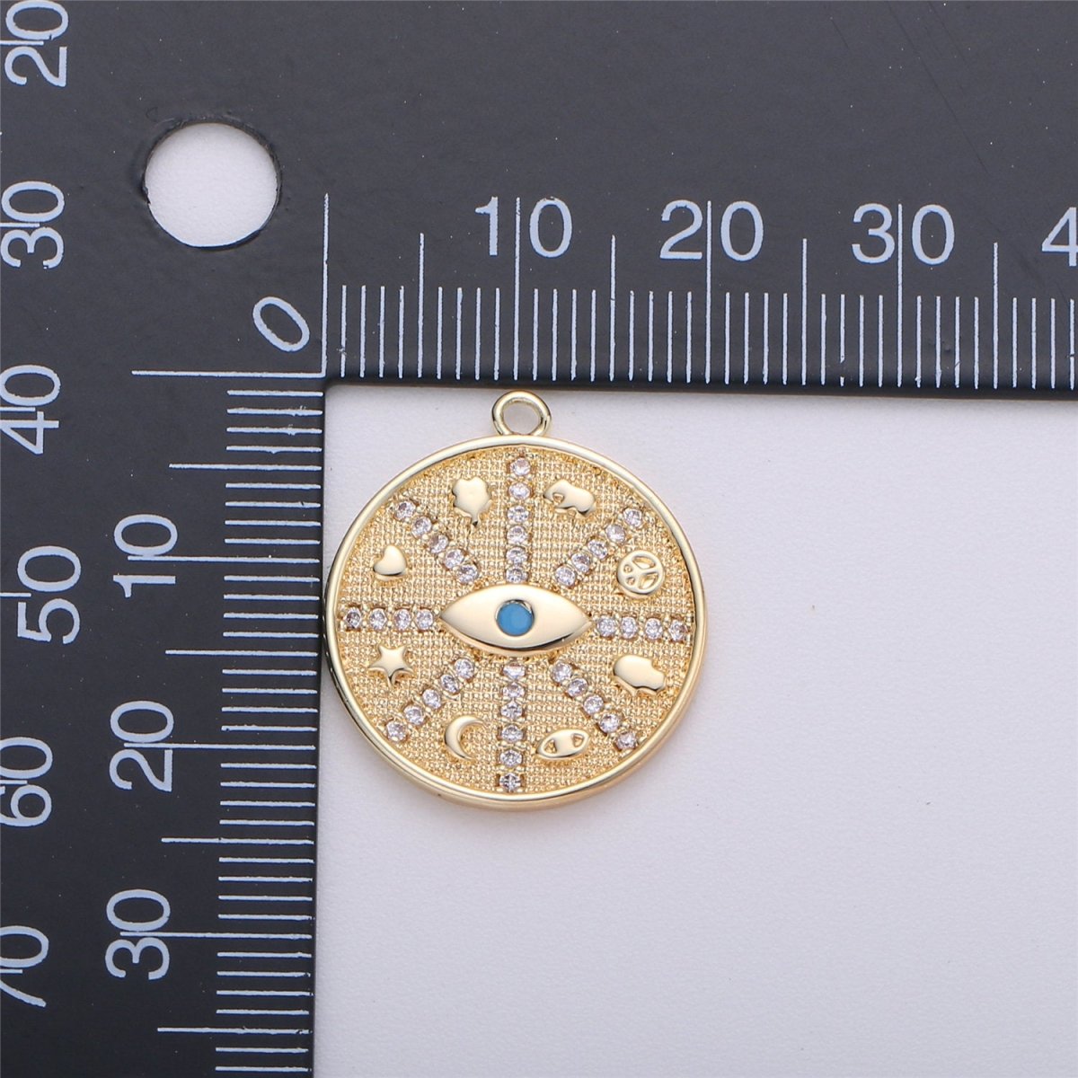 Medallion Charm,Hamsa Hand medallion,Evil eye medallion, Elephant medallion, Heart Good luck necklace Star Luck Pendant C-476 - DLUXCA