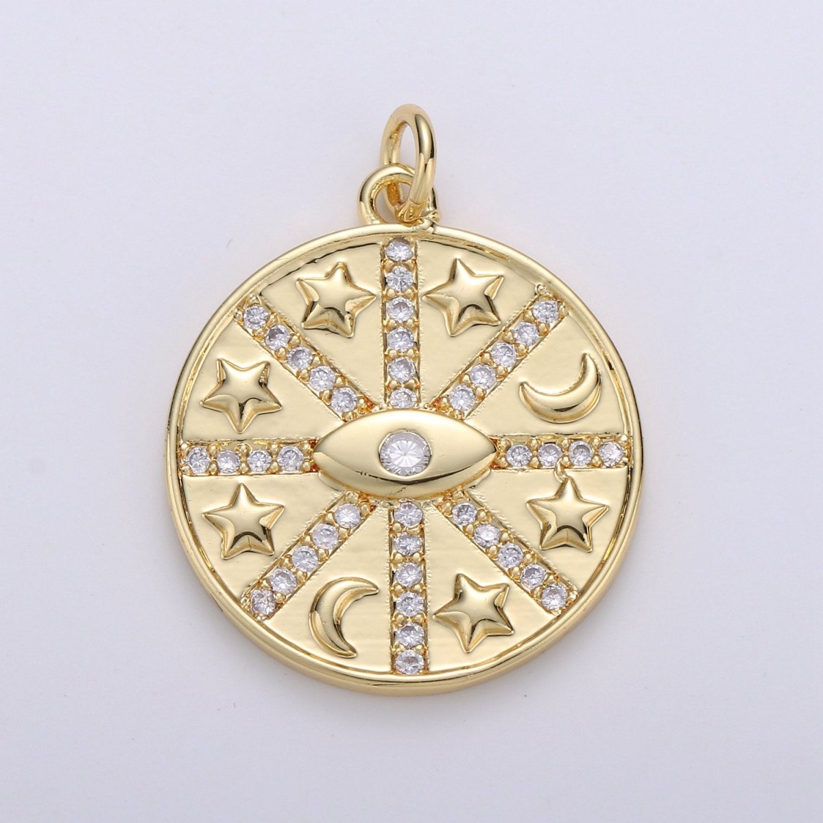 Medallion lucky Charm ,24K Gold Filled medallion,Medallion lucky charm,Medallion pendant,Elephant luck,horseshoe luck,Irish luck medallion D-478 - DLUXCA