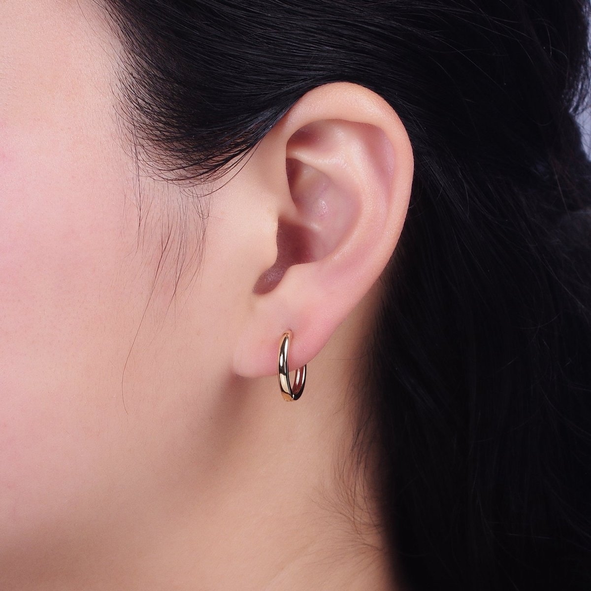 Medium Hoop Earrings in Gold Filled Dainty Gold Hoops Minimalist Earrings AD1396 AD1397
