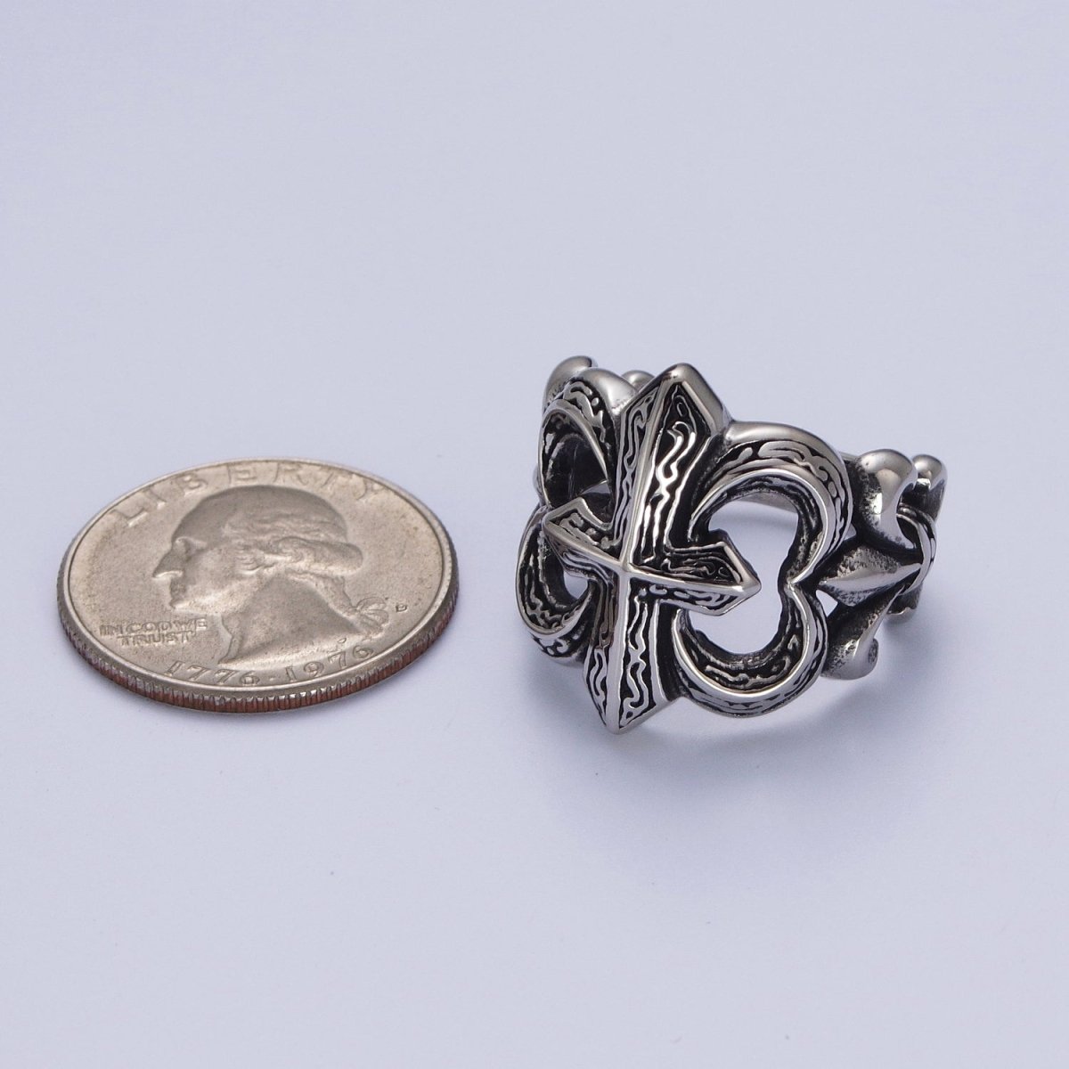 Men Stainless Steel Rings Cross Antique Silver Ring Chunky Bold Vintage Jewelry US 8 9 10 | O-220~O-222